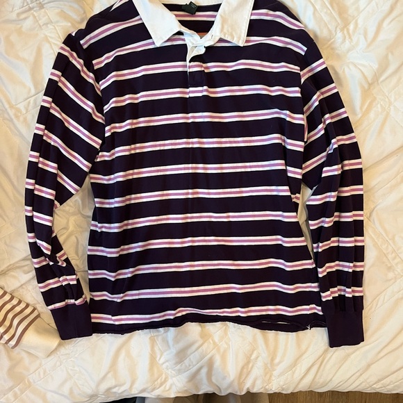 wild fable Tops - Wild Fable Purple Striped Long Sleeve Polo